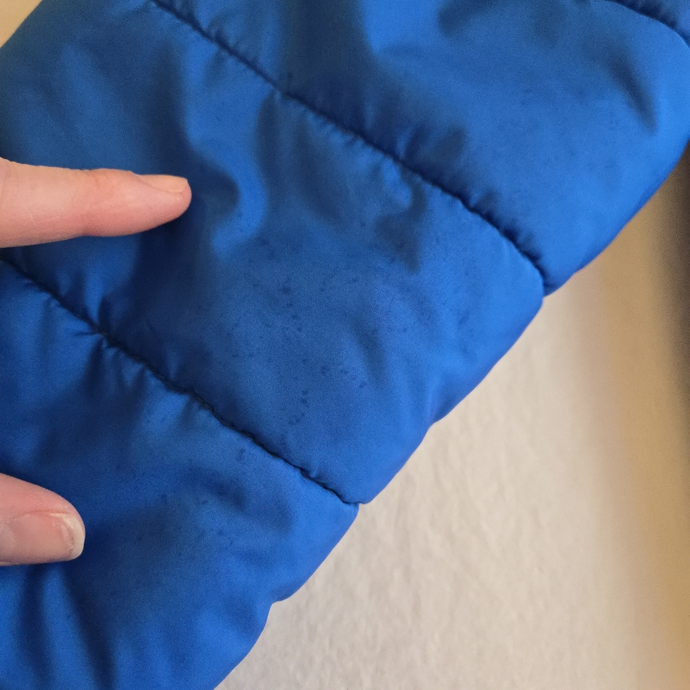 Wild Fable Electric Blue Zip Front Quilted Puffer Jacket Boxy High Collar MI3 - Picture 13 of 15